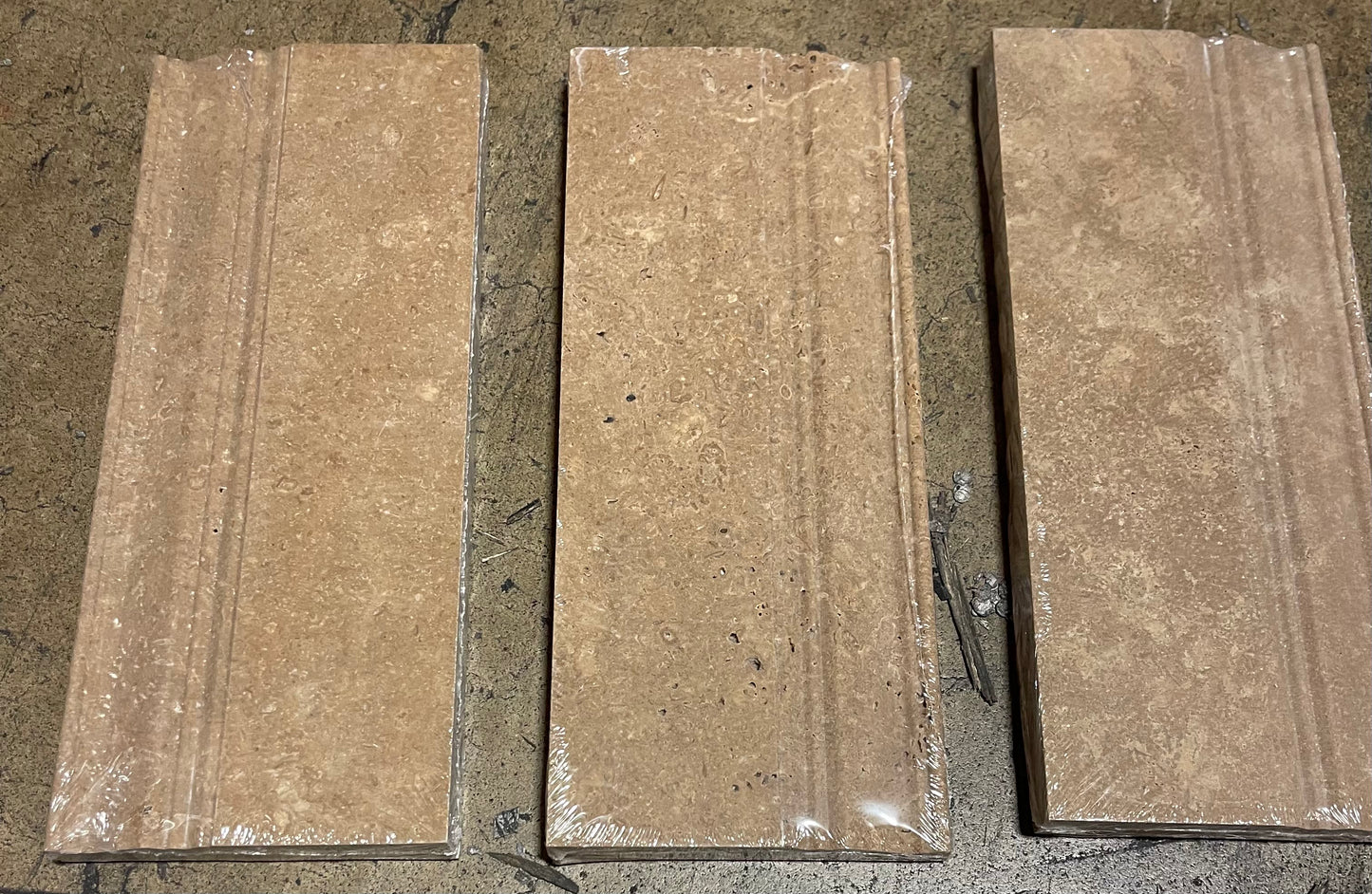 Walnut Travertine Honed 5 X 12 Baseboard Trim Molding - Tilefornia