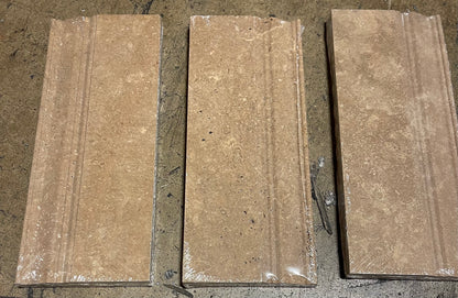 Walnut Travertine Honed 5 X 12 Baseboard Trim Molding - Tilefornia