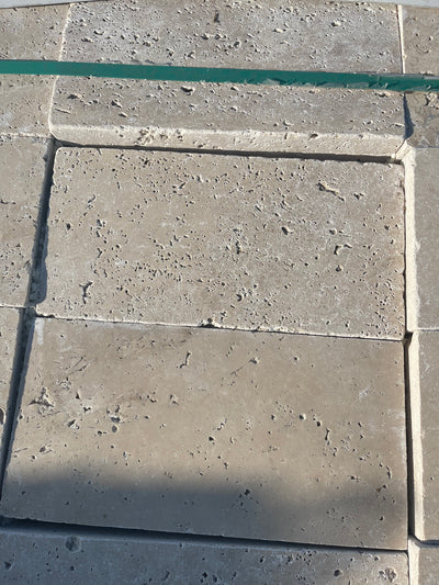 Walnut Travertine Tile 6x12, Filled & Honed