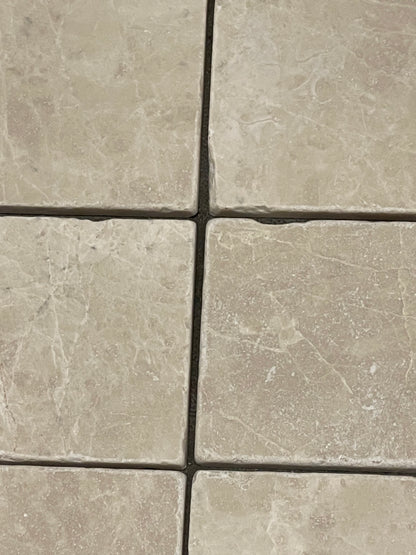 Turkish Crema Marfil Marble 4 X 4 Tumbled Field Tile - Box of 5 sq. ft. - Tilefornia