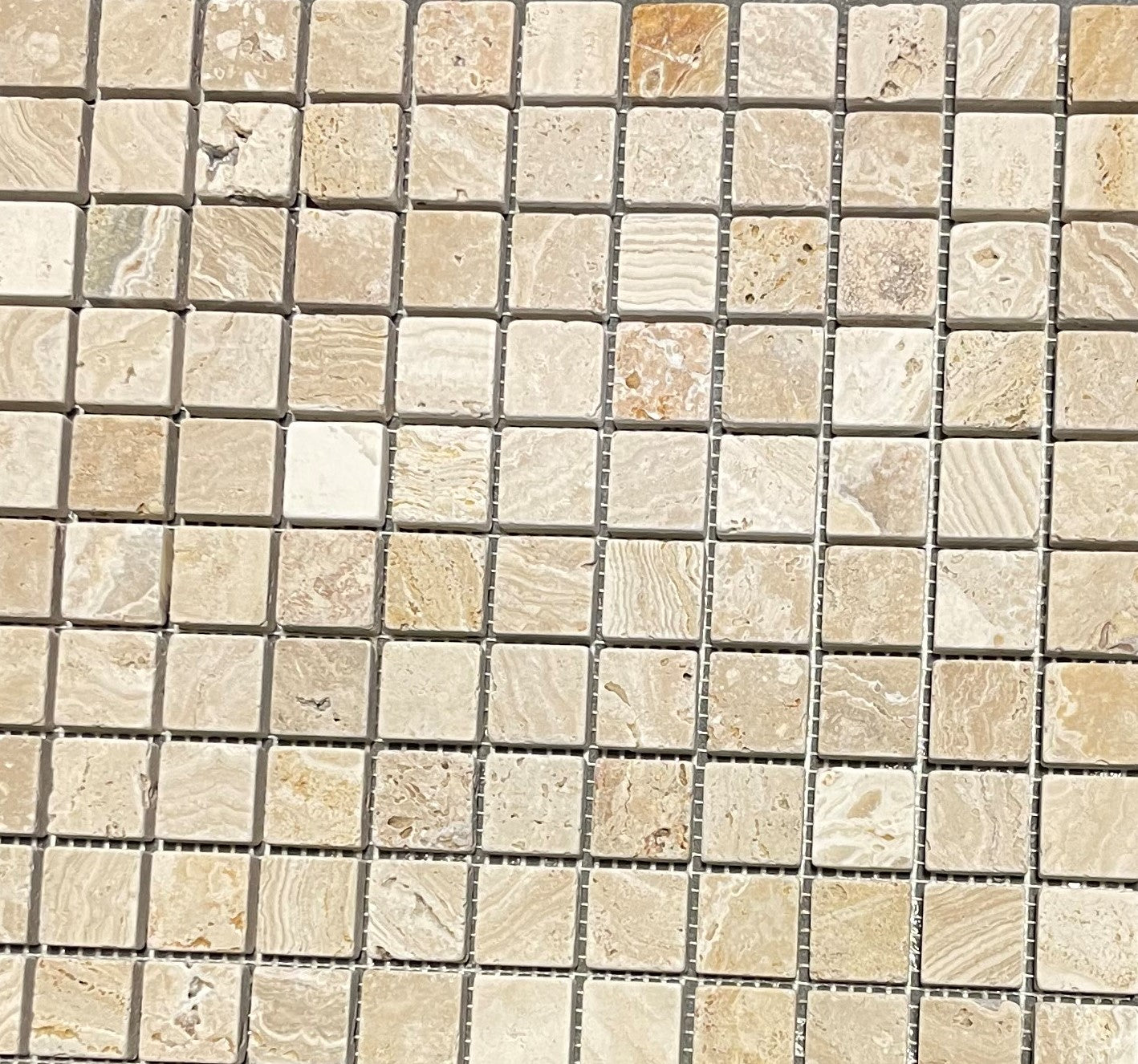 Valencia 1"X1" Tumbled Travertine Mosaic Tile - Tilefornia