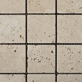 Ivory Travertine 2 X 2 Tumbled Mosaic Tile - 6" X 6" Sample - Tilefornia