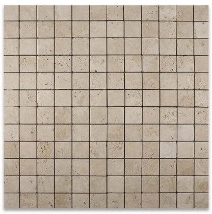 Ivory Travertine 2 X 2 Tumbled Mosaic Tile - Box of 5 sq. ft. - Tilefornia