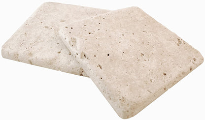 IVORY / BEIGE Travertine 4" X 4" Tumbled Tile, 1 Square Feet (9 pcs.) - Tilefornia