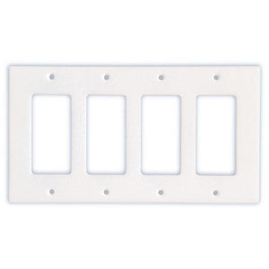 Tilefornia Thassos White Marble Quadruple Rocker Switch Plate - Tilefornia