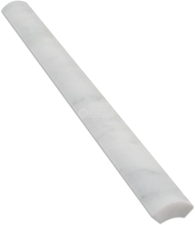 White Carrara Marble Quarter Round Trim 1x12, Honed