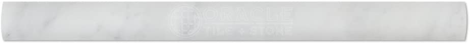 Carrara White Italian (Bianco Carrara) Marble 1 X 12 Quarter-Round Trim Molding, Honed - Tilefornia