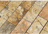 Scabos Travertine 2 X 4 Brick Mosaic Tile,  POLISHED - Tilefornia