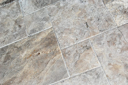 Silver Latte Travertine Brushed and Chiseled Versailles French Pattern Premium Quality Tiles (LOT of 200 SQ. FT. ( 25 BUNDLES )) - Tilefornia
