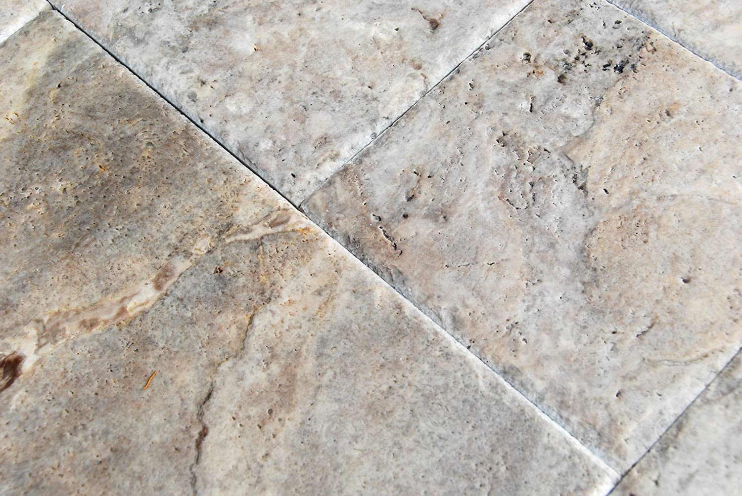 Silver Latte Travertine Brushed and Chiseled Versailles French Pattern Premium Quality Tiles (LOT of 200 SQ. FT. ( 25 BUNDLES )) - Tilefornia