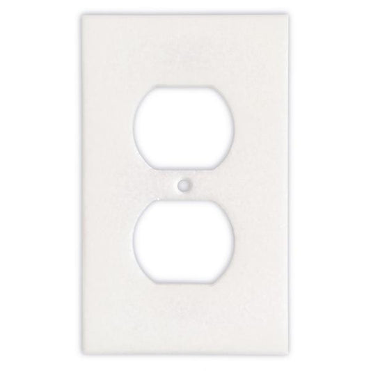 Tilefornia Thassos White Marble Single Duplex Switch Plate - Tilefornia