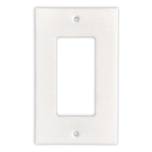 Tilefornia Thassos White Marble Single Rocker Switch Plate - Tilefornia