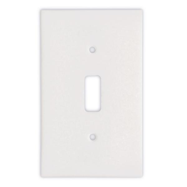 Tilefornia Thassos White Marble Single Toggle Switch Plate - Tilefornia