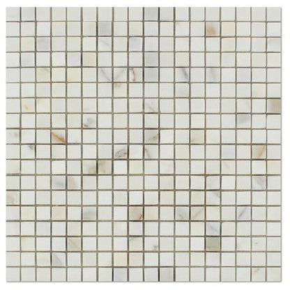 Tilefornia Calacatta Gold Marble 5/8" X 5/8" Mosaic Tile - Tilefornia