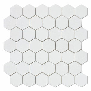 Tilefornia Thassos White 2" Hexagon  Mosaic Tile - Tilefornia