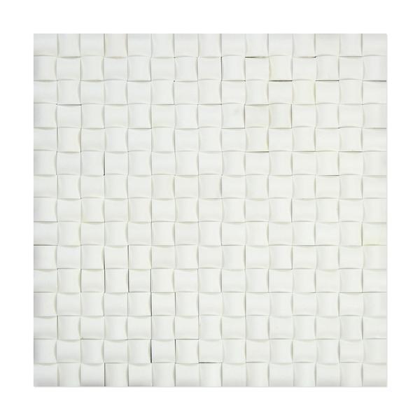 Tilefornia Thassos White 3D Small Bread Marble Mosaic - Tilefornia