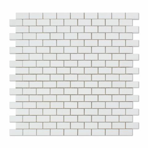 Tilefornia Thassos White 5/8" X 1 1/4" Baby Brick Marble Mosaic Tile - Tilefornia