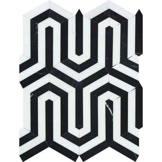 Tilefornia Berlinetta Thassos White & Black Marble - Tilefornia