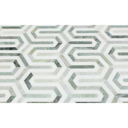 Tilefornia Berlinetta Thassos White & Green Marble Mosaic - Tilefornia