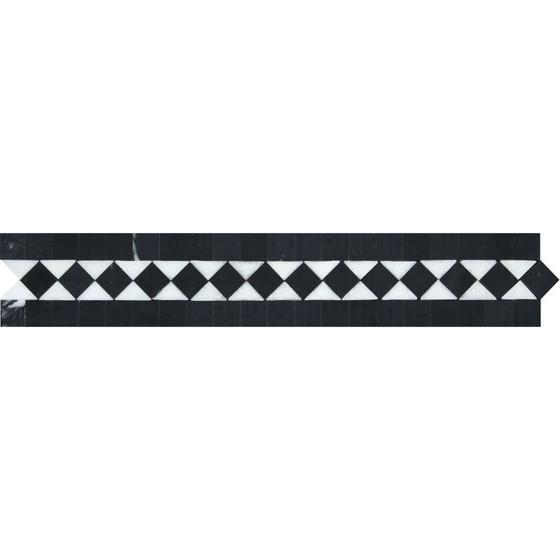 Tilefornia Thassos White & Black BIAS Border - Tilefornia
