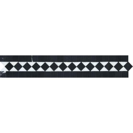 Tilefornia Thassos White & Black BIAS Border - Tilefornia