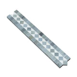 Tilefornia Thassos White & Blue/Gray BIAS Border - Tilefornia