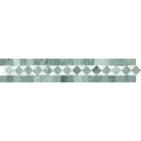 Tilefornia Thassos White & Green BIAS Border - Tilefornia