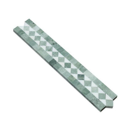 Tilefornia Thassos White & Green BIAS Border - Tilefornia