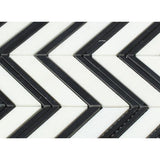 Tilefornia Thassos White & Black Chevron - Tilefornia