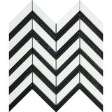 Tilefornia Thassos White & Black Chevron - Tilefornia