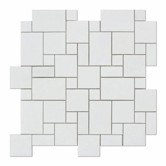 Tilefornia Thassos White Mini Versailles Mosaic Tile - Tilefornia