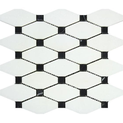 Tilefornia Thassos White & Black Octave Mosaic - Tilefornia