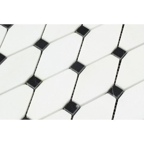 Tilefornia Thassos White & Black Octave Mosaic - Tilefornia