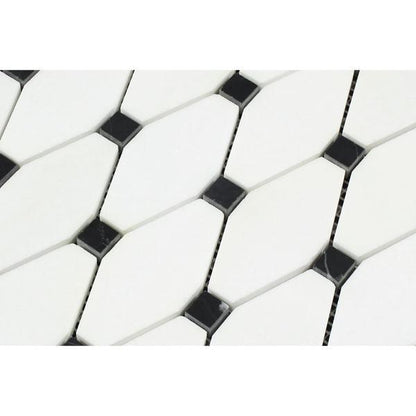 Tilefornia Thassos White & Black Octave Mosaic - Tilefornia