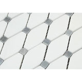 Tilefornia Thassos White & Blue/Gray Octave Mosaic - Tilefornia