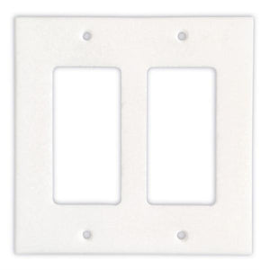 Tilefornia Thassos White Marble Double Rocker Switch Plate - Tilefornia