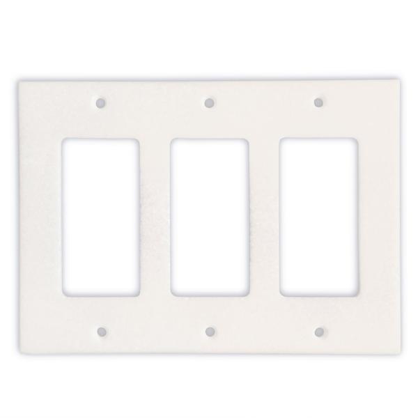 Tilefornia Thassos White Triple Rocker Switch Plate - Tilefornia