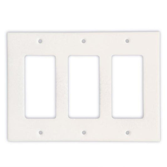 Tilefornia Thassos White Triple Rocker Switch Plate - Tilefornia