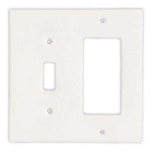 Tilefornia Thassos White Marble Toggle Rocker Switch Plate - Tilefornia