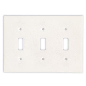 Tilefornia Thassos White Marble Triple Toggle Switch Plate - Tilefornia