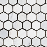 White Marble Hexagon 1x1 POLISHED Mosaic Tiles on 12x12 Sheet LOT of 25 SHEETS - Tilefornia