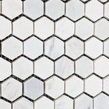 White Marble Hexagon 1x1 POLISHED Mosaic Tiles on 12x12 Sheet LOT of 25 SHEETS - Tilefornia